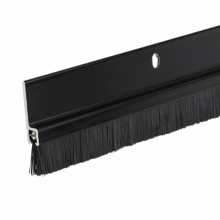RANDALL 7' Black Aluminum Brush Door Sweep For Gap Up To 1" 7 FT BS-100-BLK